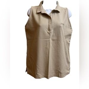 Jeep beige sleeveless polo shirt Size M